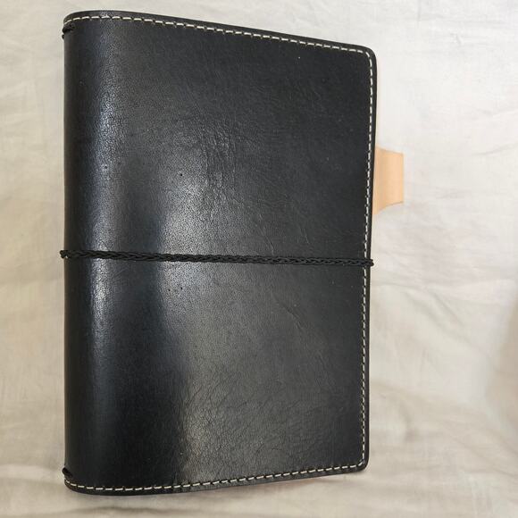 Chic Sparrow Journal Cover Black Leather Made in the USA Travelers Book *read* - Picture 1 of 12